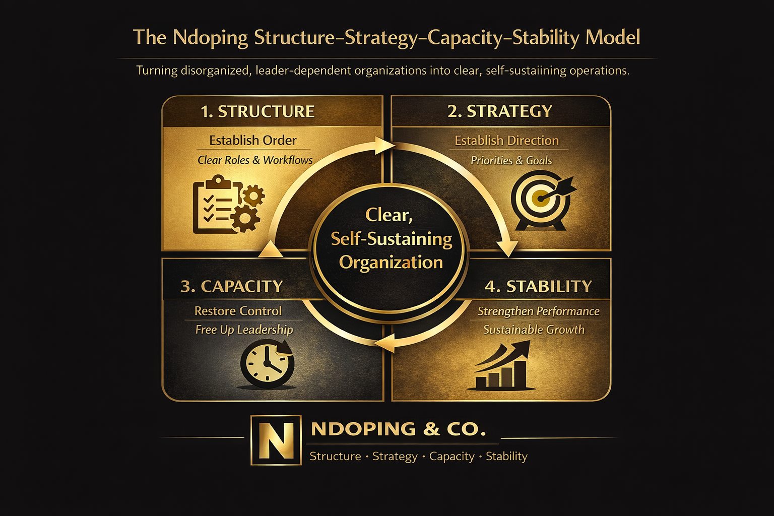 The Ndoping Structure–Strategy–Capacity–Stability Model